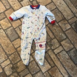 Vintage Crayons Kids One Piece Pajama with Colorful Print